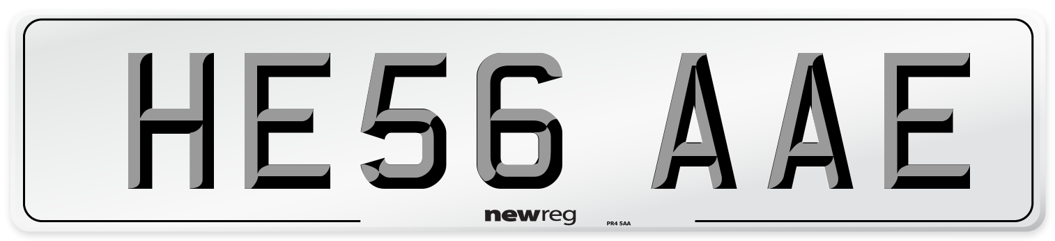 HE56 AAE Number Plate from New Reg